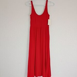 a new day Vibrant Red Midi Dress